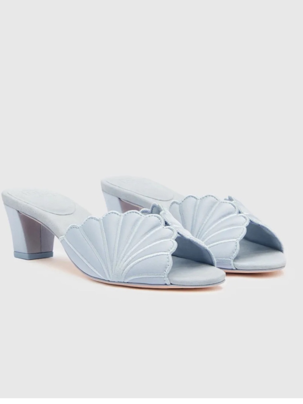 Reformation waldena shell block heel mule